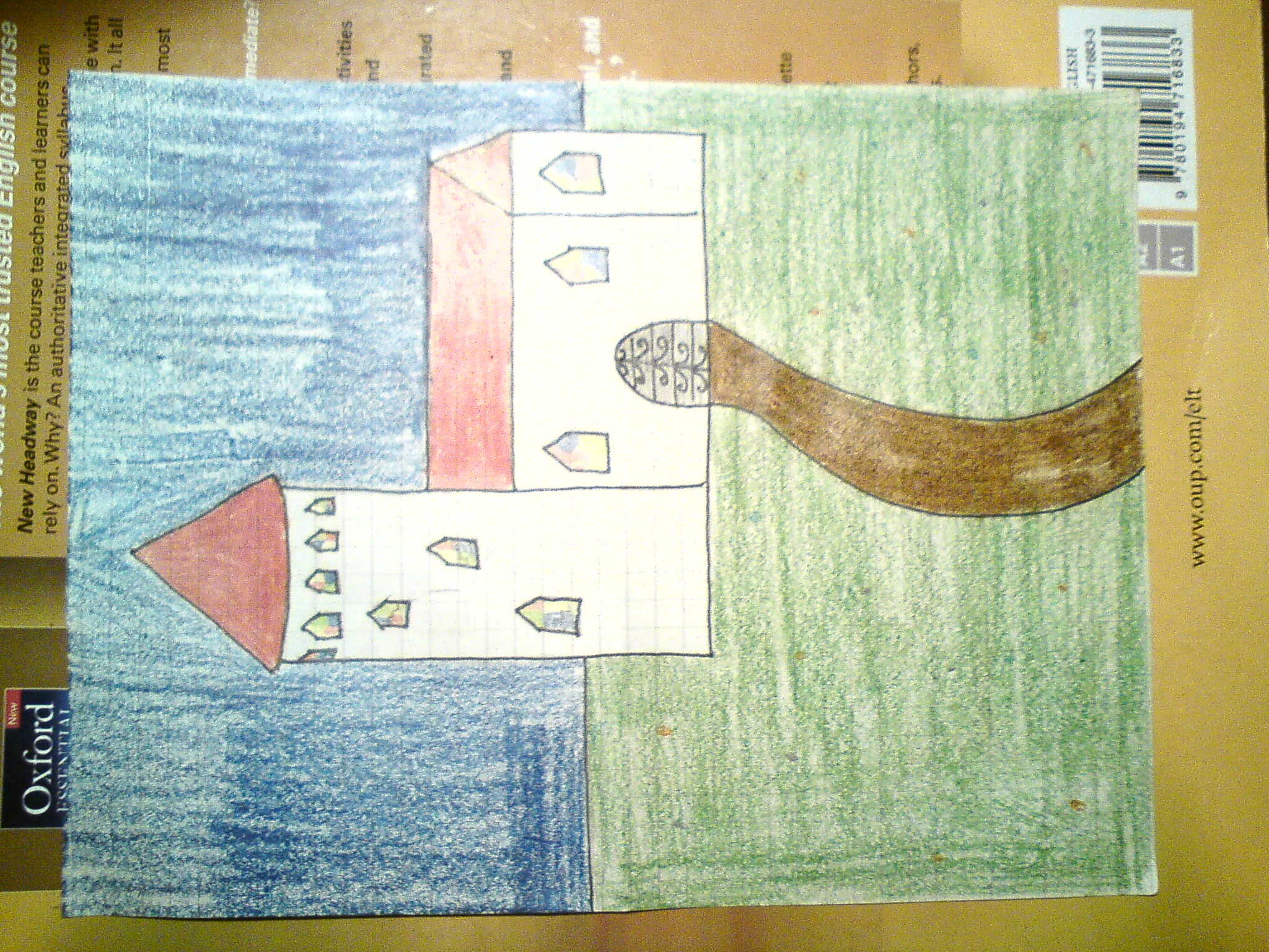 Přední strana na pohlednici na anhličtinu